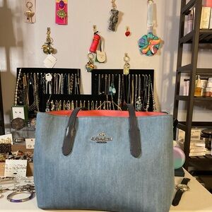 Coach Denim Blue Tote Bag